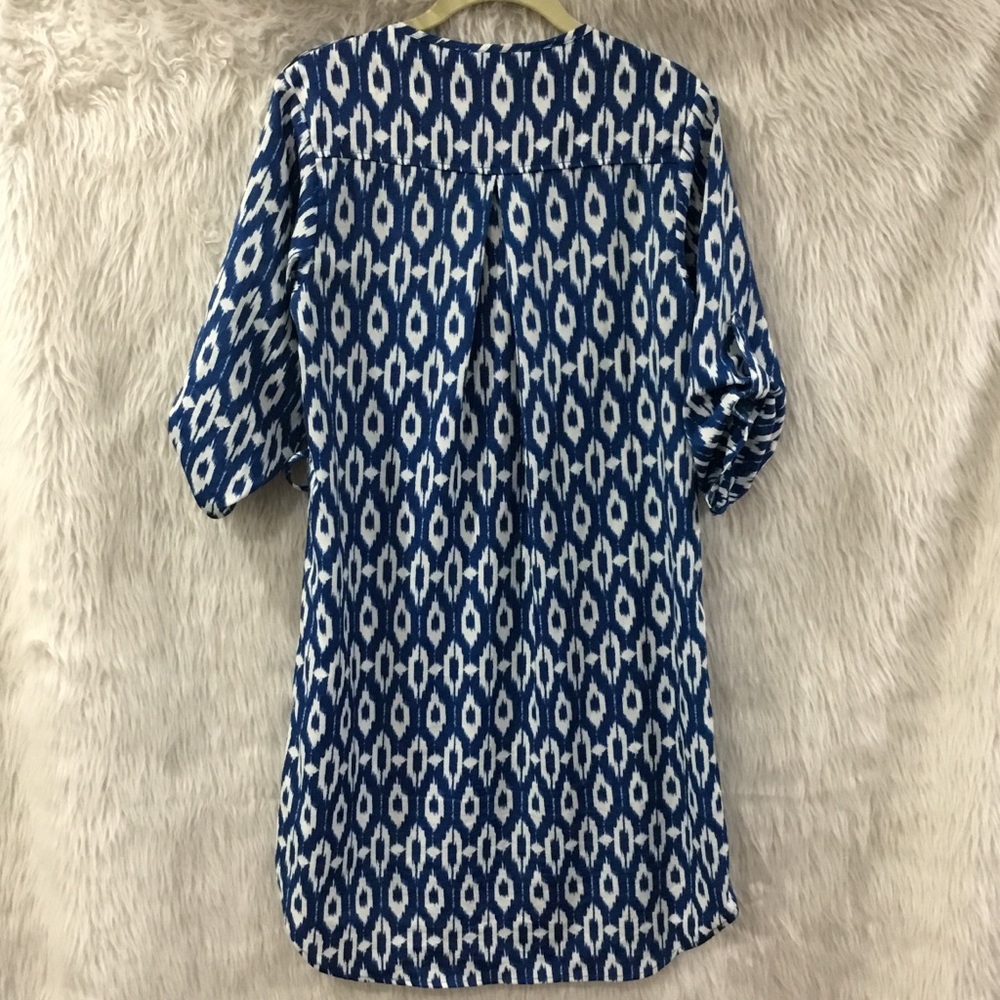 Anthropologie Maeve women’s shift blue geometric lightweight summer shir… - Picture 5 of 5